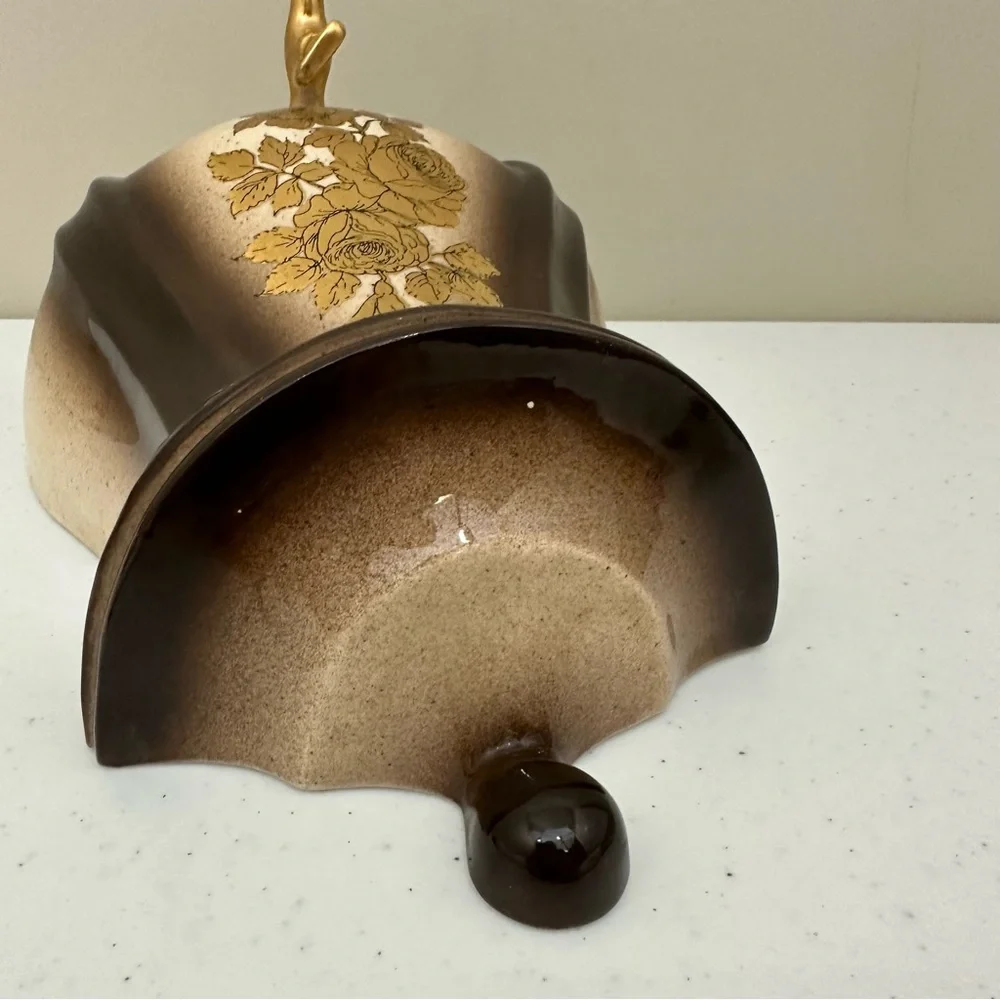 Vintage Decorative Gold Roses Wall Hanging Dispenser/Basin Top - Picture 5 of 10